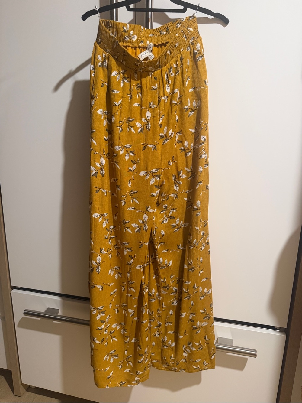 She + Sky Mustard Yellow Floral Wide Leg Palazzo Pants